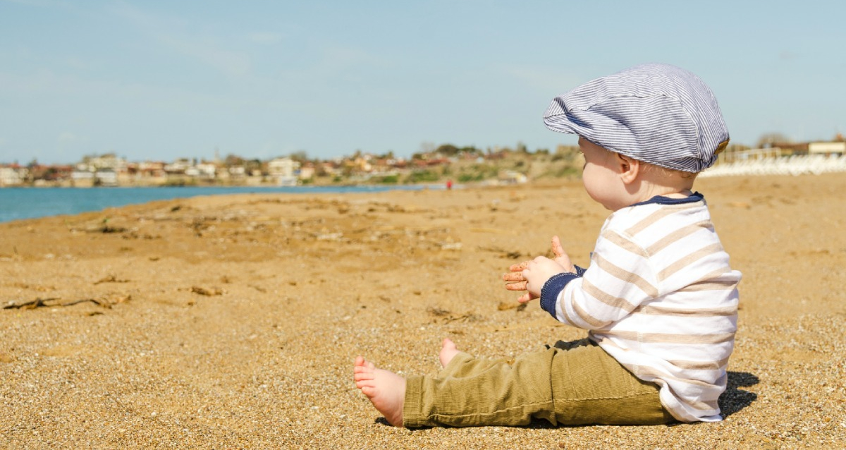 foto baby op strand